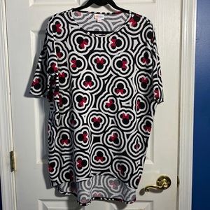 Lula Roe Oversized Minnie Mouse Short Sleeve Shirt, Size Small